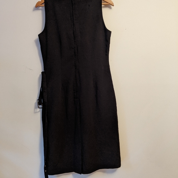 H&M black boatneck belted shift dress size 10 - Picture 2 of 5
